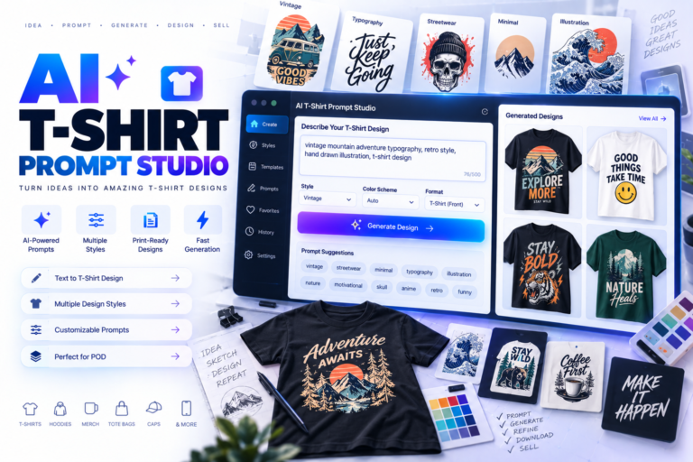 AI T-Shirt Prompt Studio & Generator